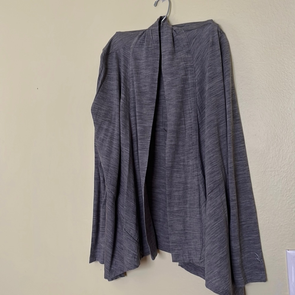 NWOT Ibex Gray Cascade Cardigan Women’s Small, 100% Merino Wool